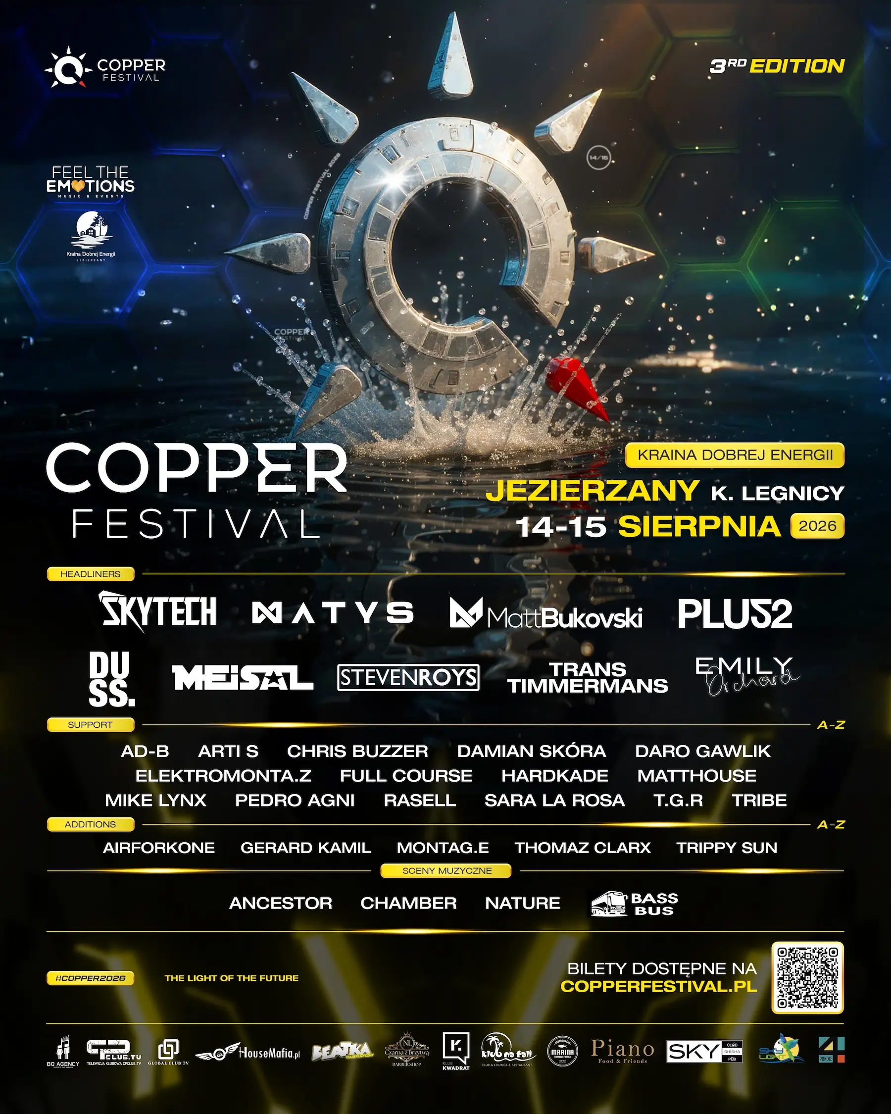 Copper Festival 2026 w Krainie Dobrej Energii w Jezierzanach koło Legnicy — plakat wydarzenia
